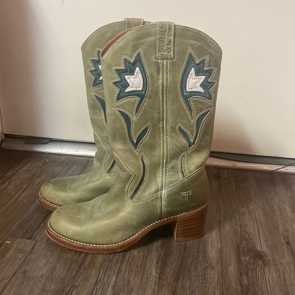 Frye Boots with flower cut outs